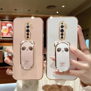 เคส OPPO Reno2 F Z 2 3 Pro 4 ซิลิโคนนิ่ม หรูหรา ชุบ ฝาหลัง พร้อมขาตั้ง พับได้ เคสโทรศัพท์