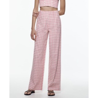 ZARA Gingham check full length trousers 💗💗