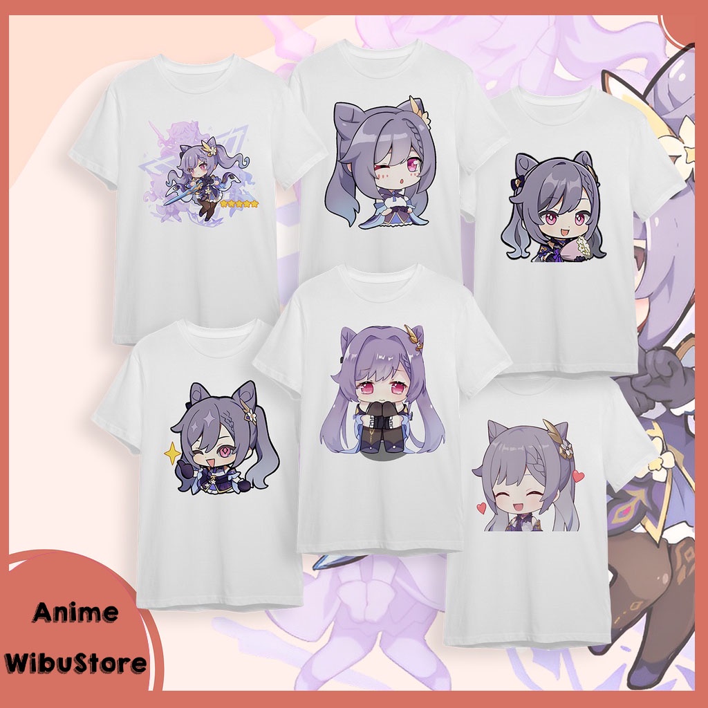 คอลเลกชันเสื้อยืด keqing เสื้อเกมจิบิชิน ipact keqing สุดน่ารักสําหรับ Simp