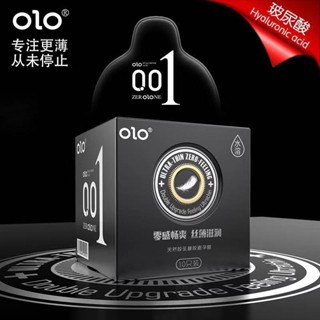 OLO NEO Ultra-Thin condoms 50-52-54mm ถุงยางอนามัย (10ชิ้น/1กล่องดำ) ขนาดบางเฉียบ 0.01มม ถุงยางราคาถูก ไม่ระบุชื(Black)