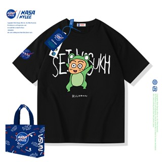 เสื้อยืดคอกลม แขนสั้น ผ้าฝ้าย พิมพ์ลาย NASA สําหรับผู้ชาย ใหม่_36