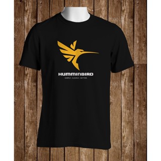 [COD] {พร้อมส่ง เสื้อยืดแขนสั้นลําลอง ผ้าฝ้าย 100% พิมพ์ลาย Humminbird Fish Finder สีดํา พลัสไซซ์ XS-6XL สําหรับผู้