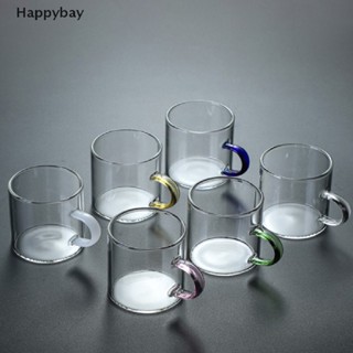 &lt;Happybay&gt; แก้วชา บอโรซิลิเกตสูง 80 มล. พร้อมที่จับ แก้วใส ทนความร้อน ลดราคา