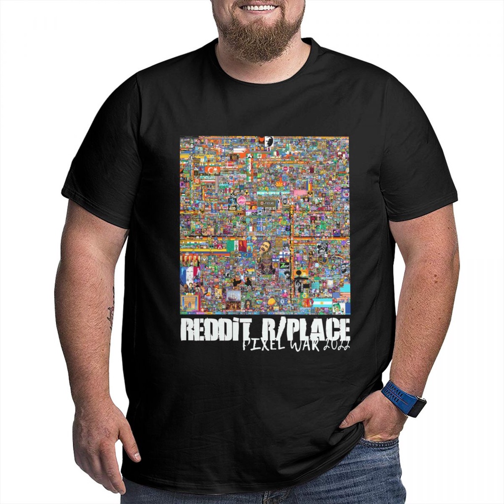 LYZH R Place Pixel 2022 T Shirt Vintage Cotton Short Sleeve Men T Shirt