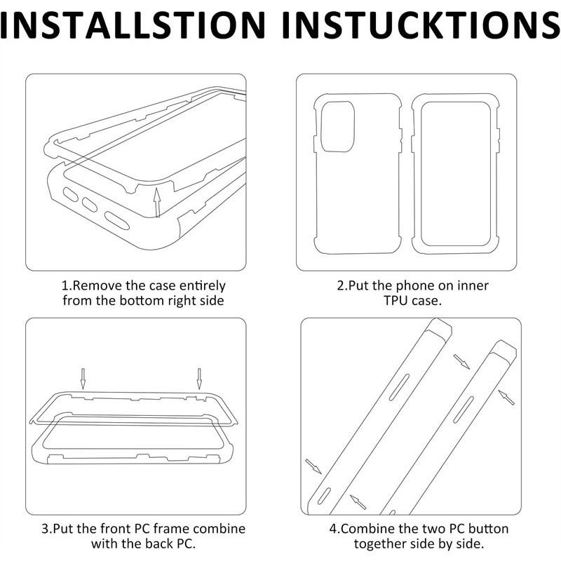 เคสโทรศัพท์มือถือ ป้องกันเต็มตัว 360 องศา ด้านหน้า และด้านหลัง สําหรับ Samsung A14 A54 A34 A24 S23FE S23 FE Plus S23 Ultra S23+ 5G - รูปที่ 6