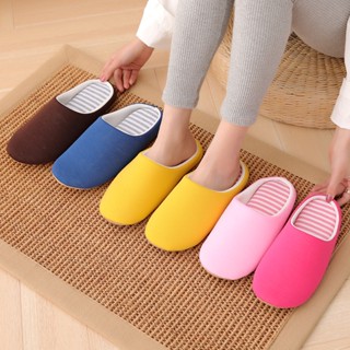 รองเท้าใส่ในบ้าน พื้นยาง กันลื่น slipper สลิปเปอร์ สีพื้น