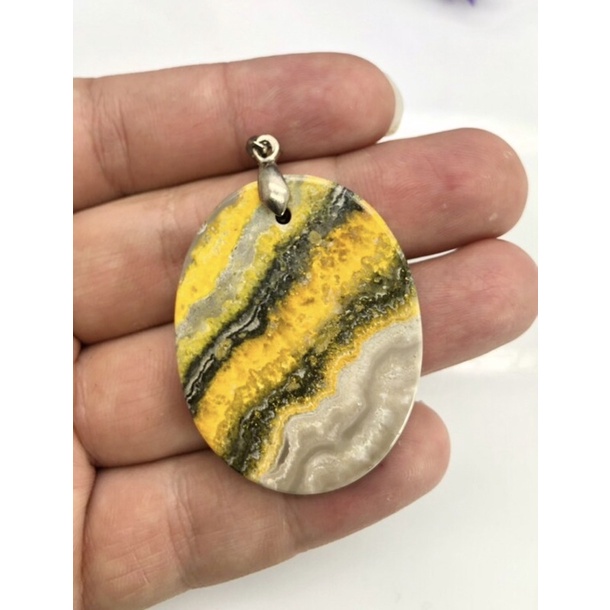 1Pc Natural BumbleBee Stone Pendant for Men And women รูปที่ 5