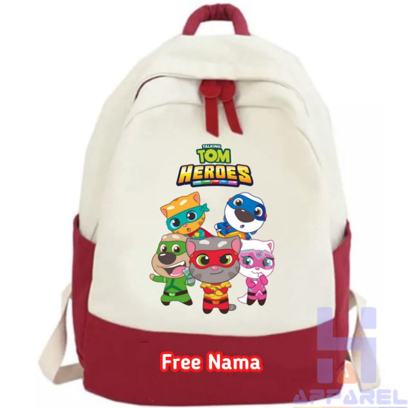 TALKING TOM HEROES CHILDRENS BACKPACK ฟรีชื่อ
