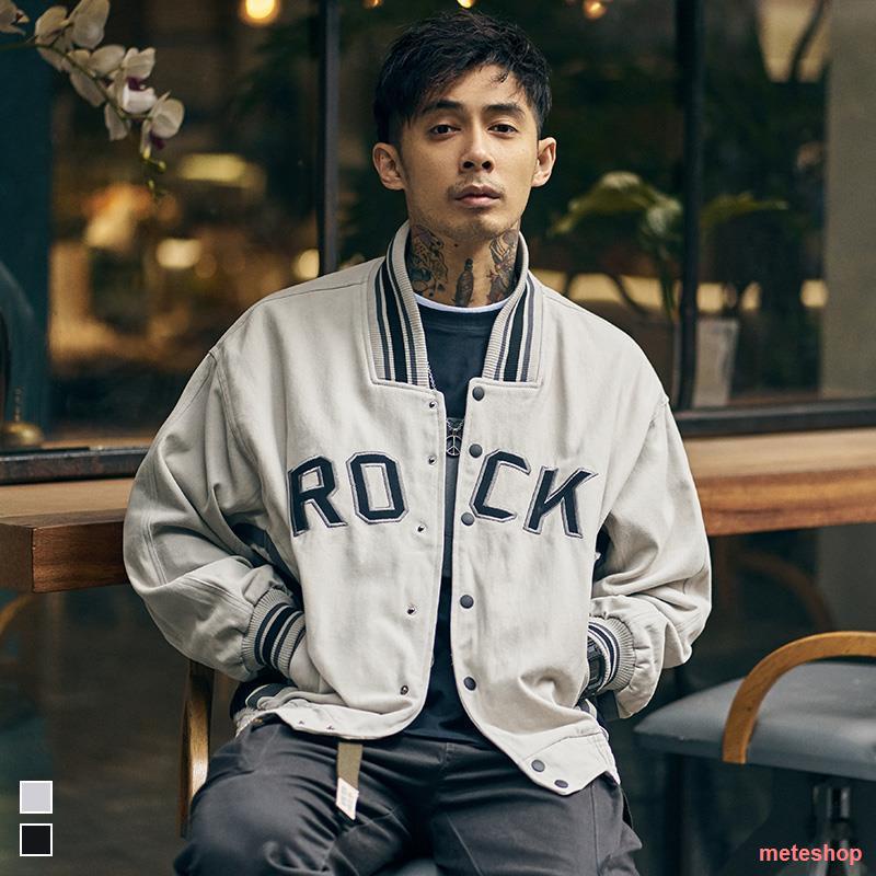 Hot sale🤎ชุดเบสบอล เสื้อปักลาย เสื้อโค้ทผู้ชายทรงหลวม