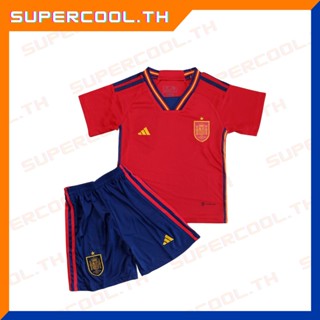 Spain 2022 World Cup Kid ชุดฟุตบอลเด็กสเปน2022 ชุดกีฬาเด็กสเปน