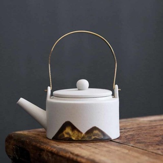 Japanese-style teapot ceramic single pot tea maker teapot kung fu tea set retro handle beam pot 220ml