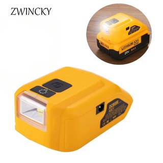ZWINCKY อัพเกรดเปลี่ยน DCB090 แหล่งพลังงานสําหรับ Dewalt 20 V Max 18 V แบตเตอรี่อะแดปเตอร์ Dual USB DC 12 V LED ทํางานพร้อม Type-C