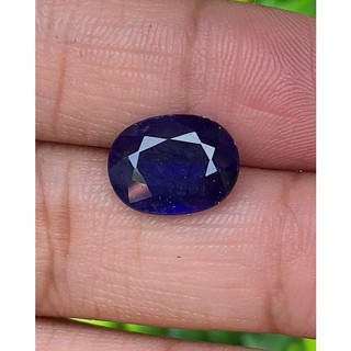 ไพลิน (Blue Sapphire) 4.24 กะรัต (Cts.) พลอยแท้ อัญมณีมงคลประจําวันเกิด เครื่องประดับพลอย