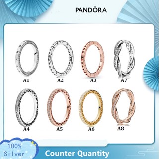 Pandora แหวนเงิน S925 รูปหัวใจ แบบเกลียว ของขวัญวันเกิดปีใหม่ j1218 j111