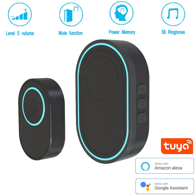 Tuya APP Doorbell 433MHz Home Security Smart Chimes Door Bell Alarm