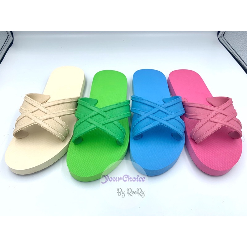 รองเท้าฟองน้ำ4หูสีหวาน+ดำ
