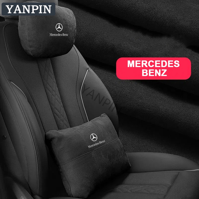For Benz หมอนรองคอ หนังกลับ สําหรับรถยนต์ Mercedes slk W124 AMG W212 AMG GT63 W210 6X6 W117 W123 W21