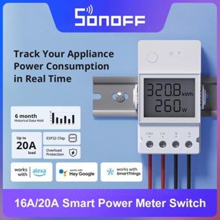 SONOFF POW Elite 16A / 20A Wifi Smart Switch  Power Meter ITEAD ป้องกันการโอเวอร์โหลด Smart Home  ESP32ชิป หน้าจอ LCD