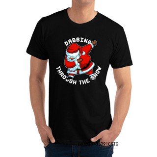 เสื้อผู้ชายเท่ Dabbing Santa Tshirt ของขวัญคริสต์มาส Dabbing เสื้อยืดน่ารักทันสมัยผ้าฝ้ายบริสุทธิ์ ชายท็อปส์ซูเสื ni