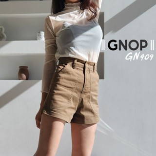 GNOP กางเกงขาสั้น เอวสูง ผ้ายืด ใส่สบาย มีไซส์ S M L XL XXL กางเกงขาสั้นผู้หญิง GN409