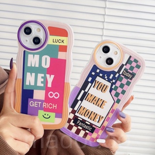 Casing For iPhone 15 14 13 12 11 Pro Xs max Mini 6S 6 7 8 Plus X XR 14ProMax 13promax 12promax 11promax Waves Edge New Year Lucky Girl Gift Clear Soft Phone Case BW 09