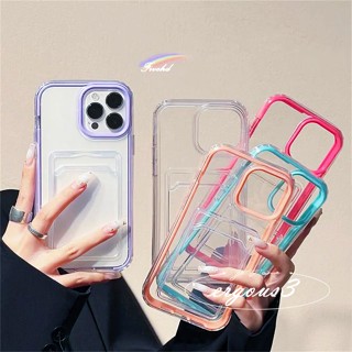 เคส compatible for iPhone 14 pro max  TPU แบบนิ่ม  ป้องกันกล้อง กันกระแทก สำหรับ for iPhone 13 12 Pro Max 11 SE2020 X 7 MAX Max Xr 7plus Pro XS 12 8 8plus mini เคสใสใส่บัตร ใส่รูป 📱ขอบกันกระแทก