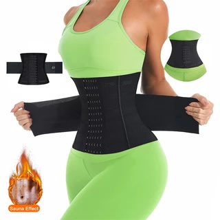 Wechery เทรนเนอร ์ เอว Body Shaper เข ็ มขัดรัดตัว 7 กระดูกเหล ็ กการบีบอัดคู ่ Slimming Girdle