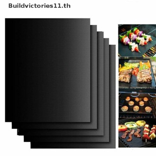 Buildvictories11 แผ่นเทฟลอน ไม่ใช้ซ้ําได้ สําหรับย่างบาร์บีคิว TH