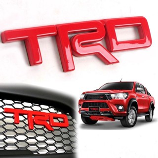 อักษร logo โลโก้ TRD สีแดง เงา รุ่น โตโยต้า รีโว้ วีโก้ Toyot revo vigo กระจังหน้า ABS + 3M เทป ขนาด 13.5x3.5x0.5