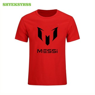 เสื้อยืดพิมพ์ลายFashion Printing Barcelona Men&amp;#39;s Short sleeve Messi 10 T-shirt cotton tshirt Tops Argentina jersey H