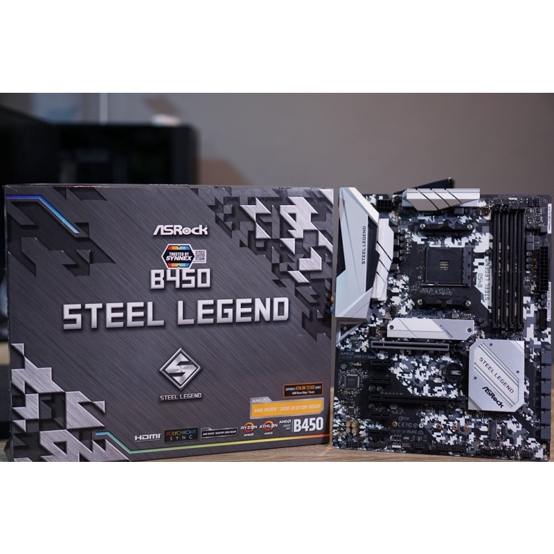 MAINBOARD B450 STEEL LEGEND (มือสอง)
