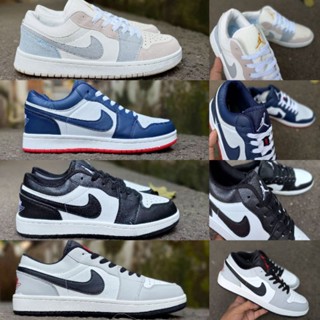 Jordan 1 LOW รองเท้าผ้าใบ พรีเมี่ยม นําเข้า สําหรับผู้ชาย ฟรีถุงเท้า