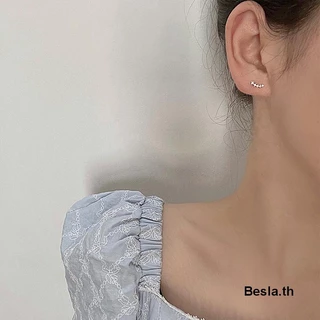 🔥🔥🔥ต่างหูเพทาย ทรงเรขาคณิต ประดับเพชร ขนาดเล็ก เรียบง่าย