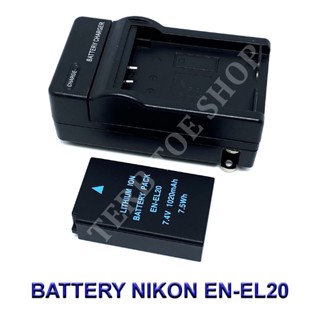 (Set 1+1)EN-EL20  ENEL20 Battery and Charger For Nikon 1 AW1,Nikon 1 J1,J2,J3,Nikon 1 S1,Nikon COOLPIX A,Blackmagic,P10