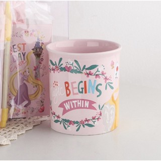 (พร้อมส่ง)แก้วมัคเจ้าหญิงสีชมพู ลายสิขสิทธิ์ Mug with Stationery พร้อมอุปกรณ์เครื่องเขียน