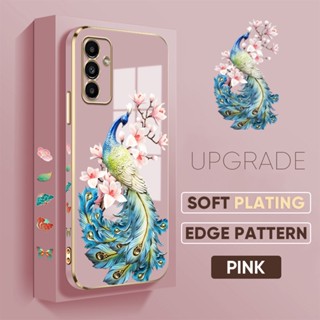 เคสโทรศัพท์มือถือ TPU แบบนิ่ม ป้องกันเลนส์ ลายการ์ตูนนกยูง สําหรับ Samsung A03 A13 A23 A33 A53 A73 S20