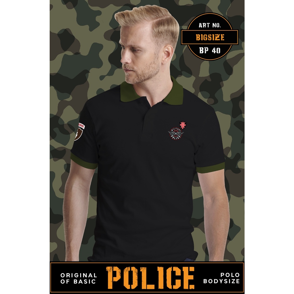 Police bigsize เสื้อยืด Polo ทรง Slim fit  พอดีตัว  ผุ้ชาย/ผู้หญิง ( BP40) ราคา ถูกที่สุด ดีลบีเคเค แกลเลอรีภาพที่ 2