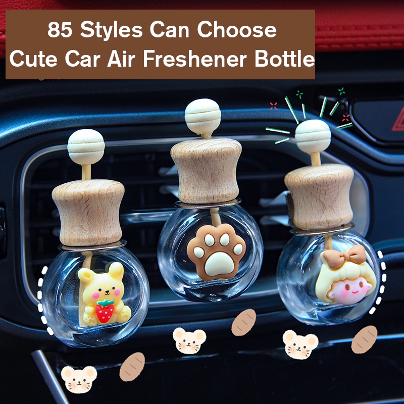 85 รูปแบบ สามารถเลือกได้ ขวดน้ําหอมปรับอากาศในรถยนต์ ขวดแก้วเปล่า น่ารัก น้ําหอมปรับอากาศ ช่องระบายอากาศ อโรมา น้ํามันหอมระเหย กระจาย