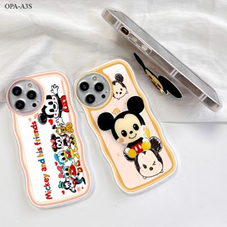 OPPO A7 A5S A12 A9 A5 A3S A12E A74 A95 A71 A76 A36 A94 A96 2020 4G เคสออปโป้ สำหรับ Case Cartoon Mouse Duck Wave Bracket เคส เคสโทรศัพท์ เคสมือถือ Full Back Cover Soft Cases Protective Shockproof Casing