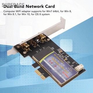 BSuperage อะแดปเตอร์การ์ดเครือข่าย Pci E Bcm94360 1200Mbps Pcb สําหรับระบบ Win 10 Os X