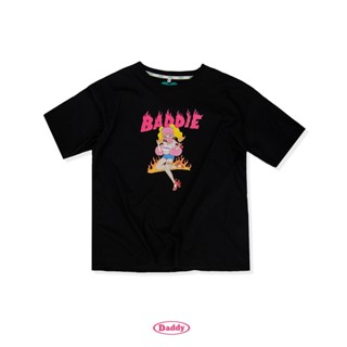 DADDY | Wendys Baddie Oversize Tee เสื้อยืด oversize  สกรีน Wendy is Baddie สีดำ