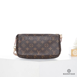 LOUIS VUITTON POCHETTE 23.5 BLACK MONOGRAM CANVAS GHW MICROCHIP