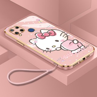 เคส OPPO Realme C15 RMX2180 RMX2195 เคสโทรศัพท์ Hello Cat น่ารัก