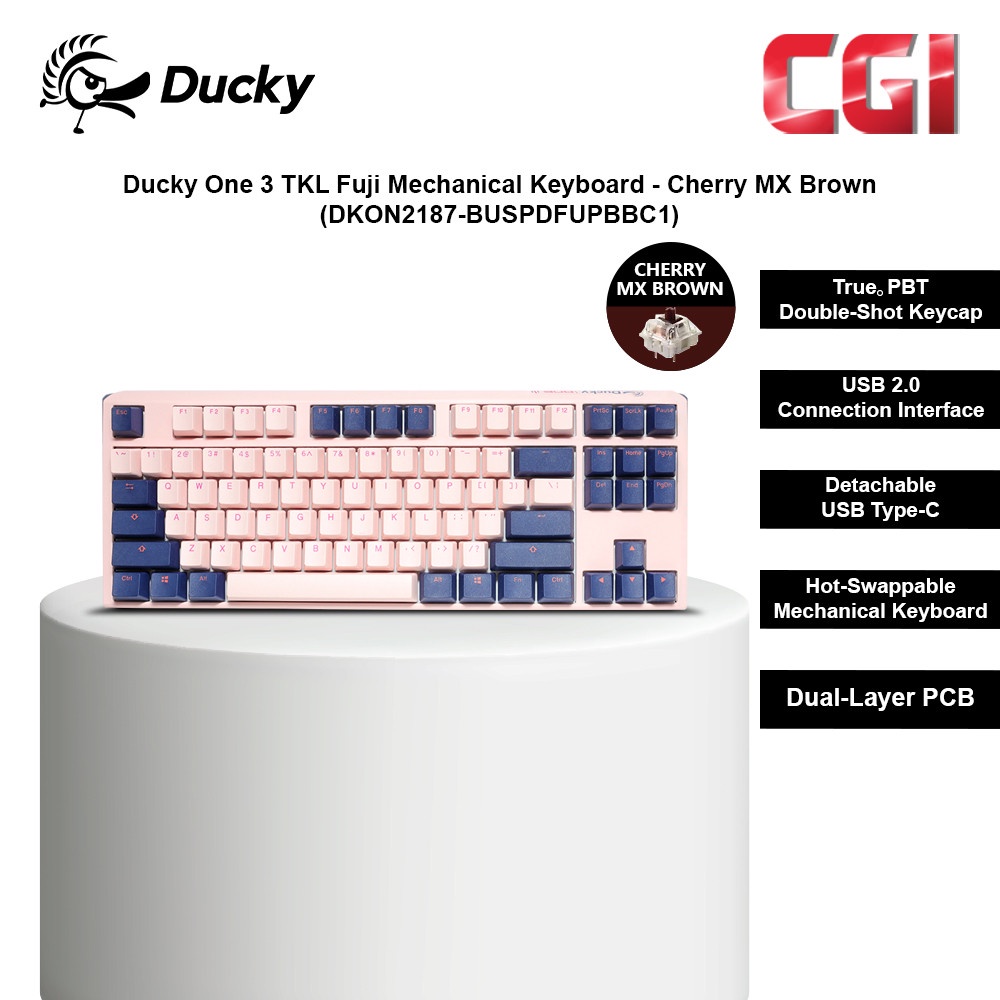 Ducky One 3 TKL Fuji Cherry MX Mechanical Keyboard - สีน้ําตาล DKON2187-BUSPDFUPBBC1
