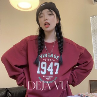 Deja Vu เสื้อกันหนาว เสื้อสเวตเตอร์ลำลอง ใส่สบาย ทรงหลวมน่ารัก เสื้อแขนยาวฮูด Oversize 22122207