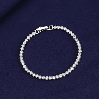 Petchara Jewelry สร้อยข้อมือเพชรโมอีสผู้หญิง เงินแท้ 92.5% D-VS1 : D4002