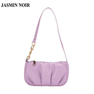 Jasmin NOIR กระเป๋าสะพายไหล่ กระเป๋าถือ หนัง PU แต่งสายโซ่คล้อง สําหรับสตรี