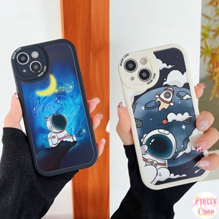 เคสรูปไข่ Big Eye Soft เคสโทรศัพท์สำหรับ VIVO Y16 Y22 Y22S Y55 Y75 Y33S Y21S Y21A Y21 Y20 Y20i Y12S Y12A Y20s G Y33T Y21T Y53S Y51 Y51A Y31 Y15S Y15A Y30 Y50 Y30i Motif Moon นักบินอวกาศ Cloud