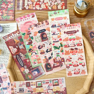 Peach 2Pcs garden party  Cute cartoon stickers Journal Scrapbook Decor Sticker