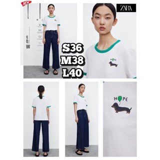 zara เสื้อยืดแขนสั้นผู้หญิง